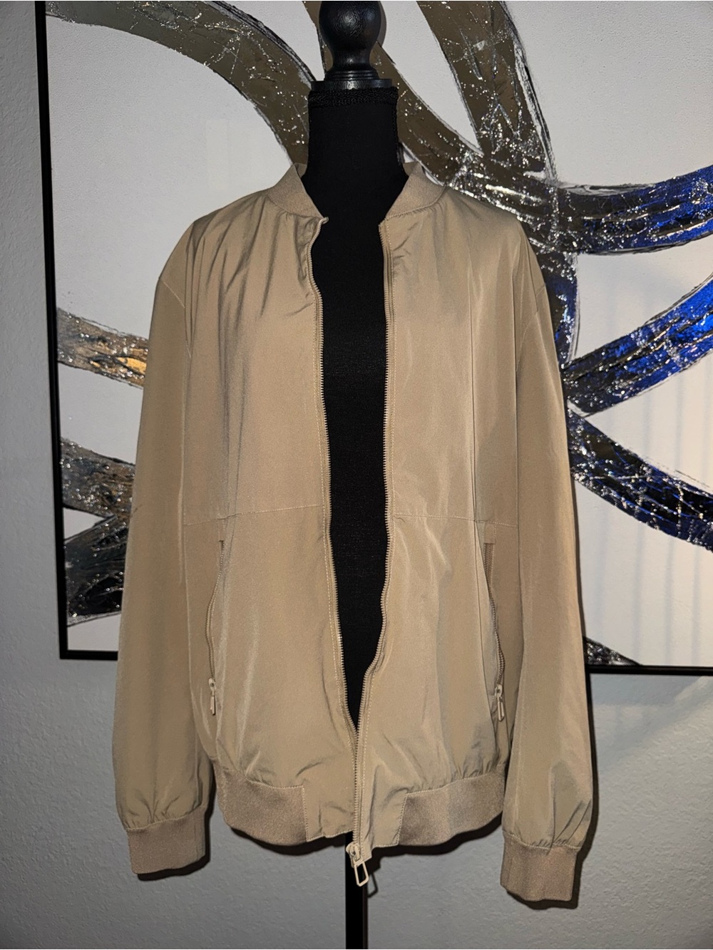 Zara Beige Bomber Jacket